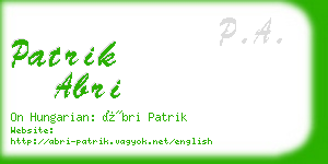 patrik abri business card